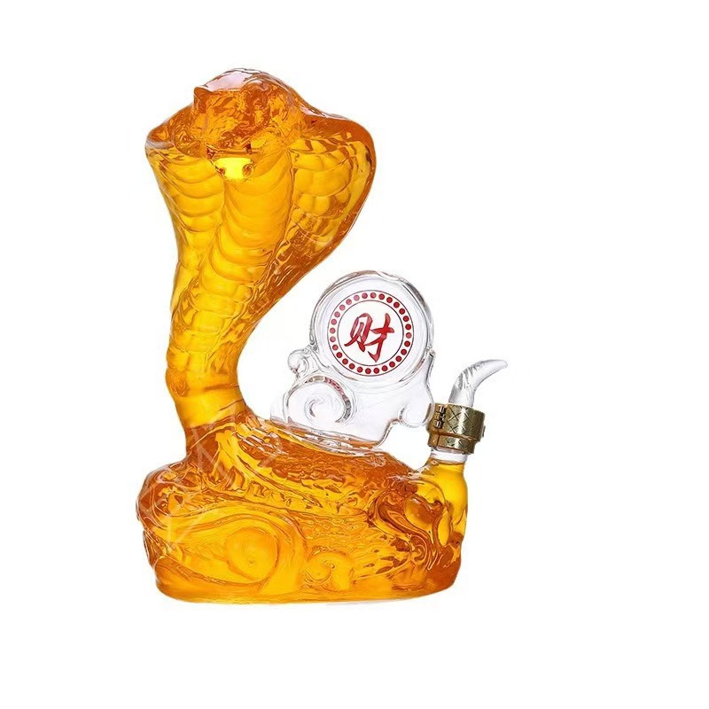 Bottle Stopper Set - قارورة ويسكي على شكل ثعبان، زجاجة