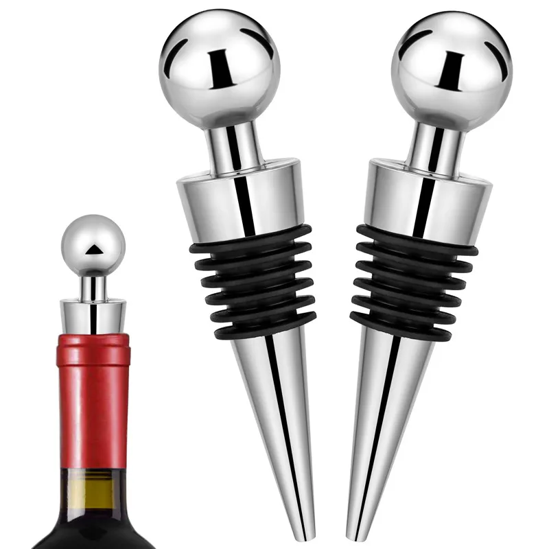 Bottle Stopper Set - 2 قطعة/المجموعة الفضة مثبت زجاجي كرة