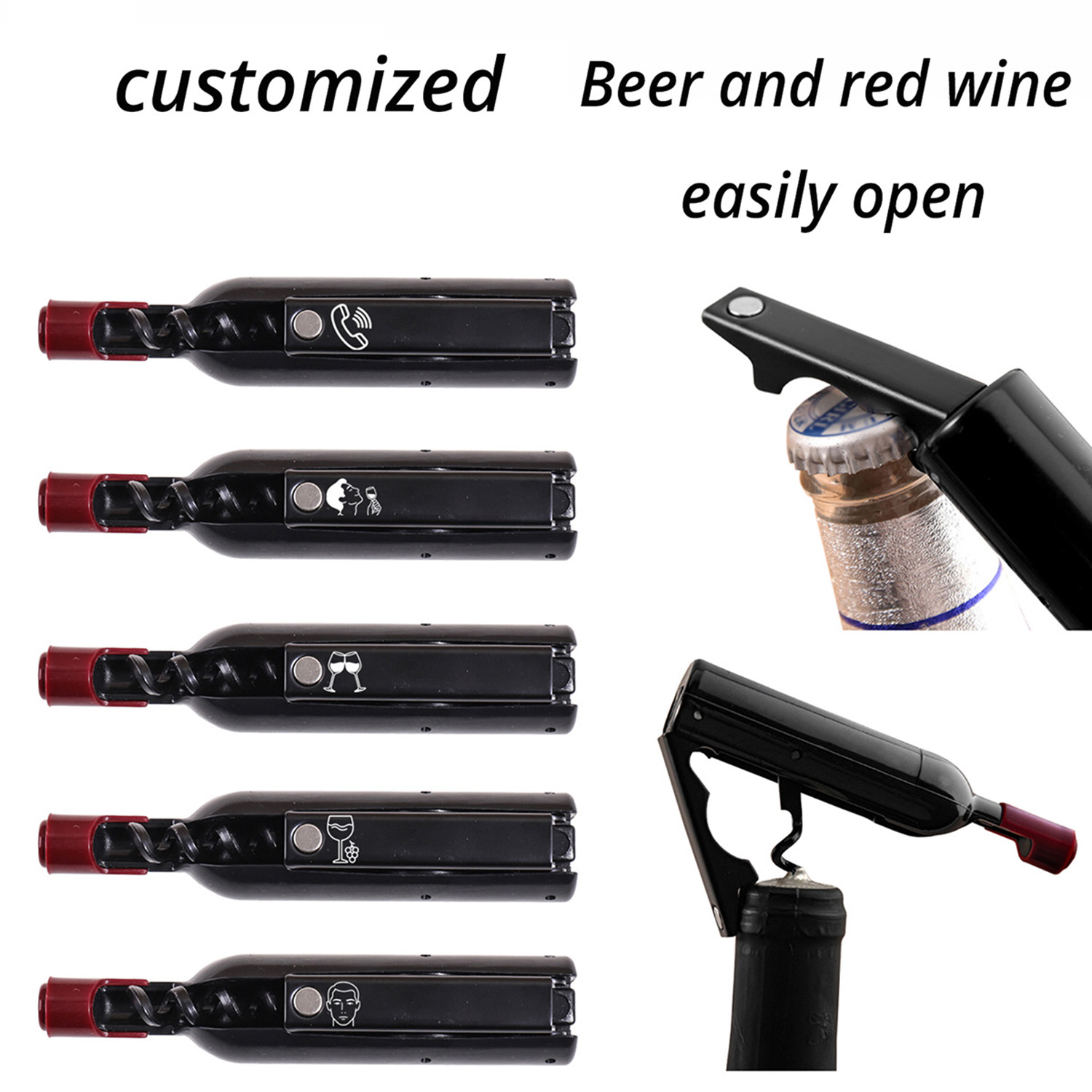 فتاحة زجاجات على شكل زجاجة مع  - مراجعة Wine Beer Name وسعره