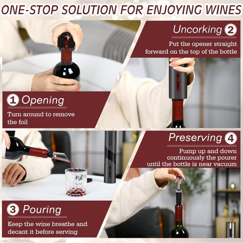 قابلة للشحن متعددة الوظائف الك - مراجعة Bottle Stopper Set وسعره