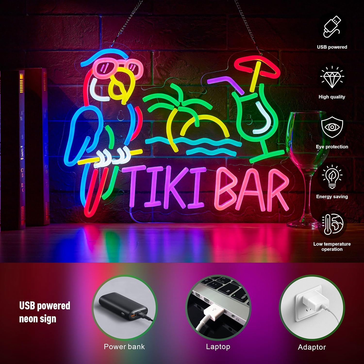 لافتة نيون على شكل ببغاء وشجرة - مراجعة Beer & Wine Jockey Plaza Shopping وسعره
